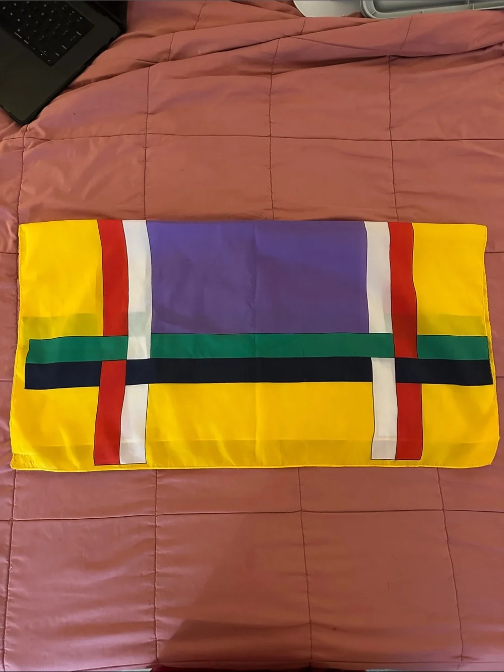 Vintage 60s/70s Bold Colorblock Silk Scarf